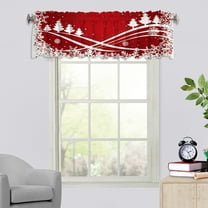 kkbbma under $5 Christmas Valance Curtains for Kitchen Blackout Thermal Insulated Rod Pocket Window Valances Short Curtains for Bathroom and Laundry Decoration