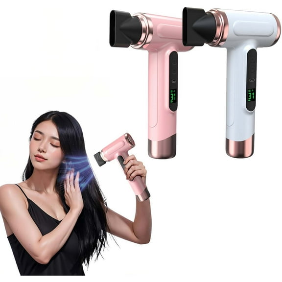 kkbbma Pro Battery Travel Hair Dryer - 3 Speeds 3 Temperatures Wireless Hair Dryer With Battery 15000 MAh Portable Hair Dryer With Digital Screen For Women Camping
