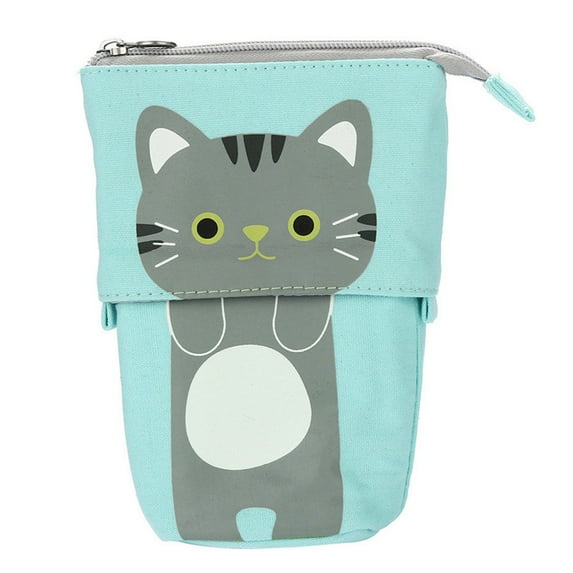 kkbbma School Supplies Clearance, Large Pencil Pouch Clearance, Cute Cat Telescopic Stand-up Retractable Large Stationery Pouch Bag Organizer Storage Holder Pencil Holder for Boys Girls Student Adults
