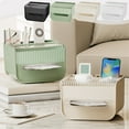 thumbnail image 1 of kkbbma under $5 Tissue Box Organizer with Storage Compartments,Tissue Holder for Storage Napkin Facial Tissue Stationery Pen Remote Control Desk Storage for Home Office, 1 of 7