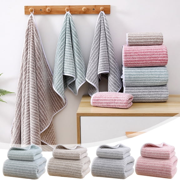 kkbbma under $5 2 Piece Towel Set, Corals Fleece Soft Absorbent Towels for Bathroom, 1 Bath Towels 1 Hand Towels, Coral Towel Set for Bathroom