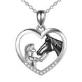 thumbnail image 1 of kkbbma under $5 Heart Horse Pendant Necklace, Heart Necklace, 1 of 2