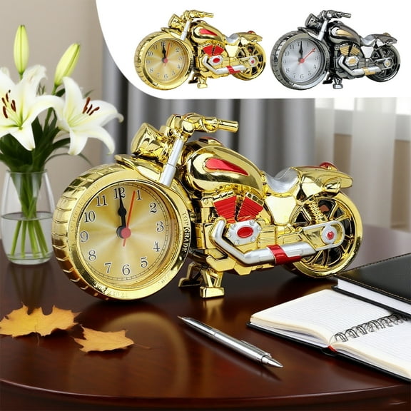 kkbbma under $5 Motorcycle Model Alarm Clock Battery Powered Desk Shelf Clock Creative Tabletop Clock