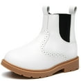 thumbnail image 1 of kkdom Boys Girls Chelsea Boots Ankle Boots Zipper Booties Unisex White 5.5 Toddler, 1 of 6