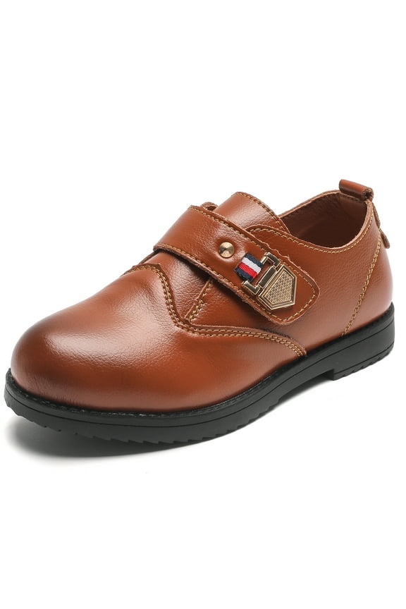 Boys Girls Dress Shoes Oxfords Formal Leather Shoes Wedding School Uniform Brown Size 11.5 Little Kid