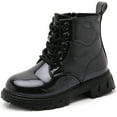 thumbnail image 1 of kkdom Boys Girls Kid Combat Boots Unisex Black Size 9 Toddler, 1 of 6