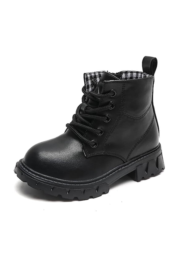 Boys Girls Kid Combat Boots Unisex Matte Black Size 11 Little Kid
