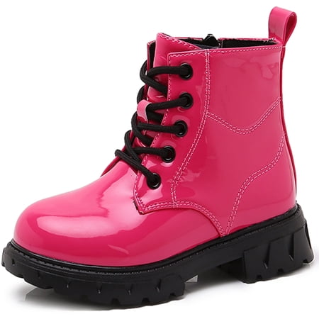 kkdom Boys Girls Kid Combat Boots Unisex Pink Size 3 Little Kid