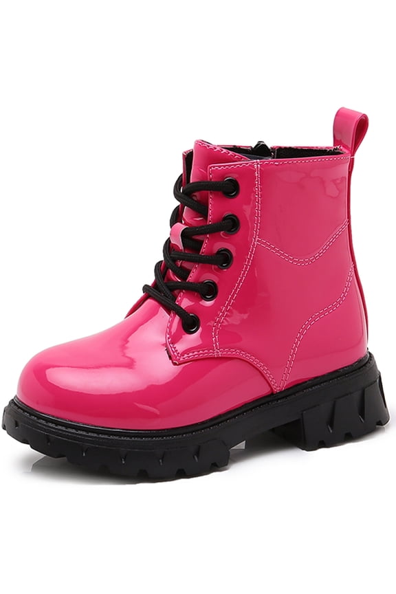 Boys Girls Kid Combat Boots Unisex Pink Size 3 Little Kid
