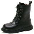thumbnail image 1 of kkdom Boys Girls Kids Combat Boots Unisex Black 2 Little Kid, 1 of 7