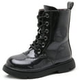 thumbnail image 1 of kkdom Boys Girls Kids Combat Boots Unisex Black 2 Little Kid, 1 of 7