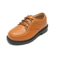 thumbnail image 1 of kkdom Boys Girls Oxford Shoes Leather Loafers Fashion Dress Shoes Brown Size 2.5 Little Kid, 1 of 6