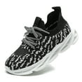 thumbnail image 1 of kkdom Boys Girls Running Walking Sneakers Shoes Comfort Lightweight Breathable Athletic Tennis White and Black 6.5 Toddler, 1 of 7