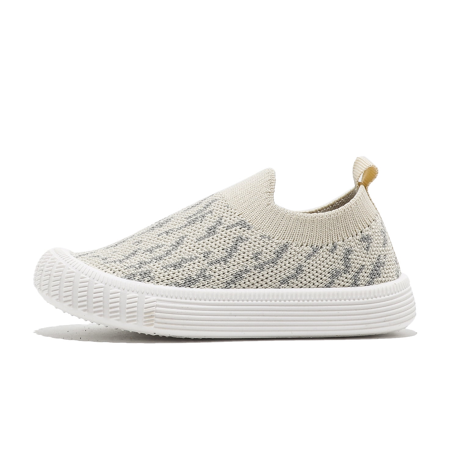 Boys Girls Sneakers Shoes Lightweight Slip-on Walking Shoes Beige Size 8.5 Toddler