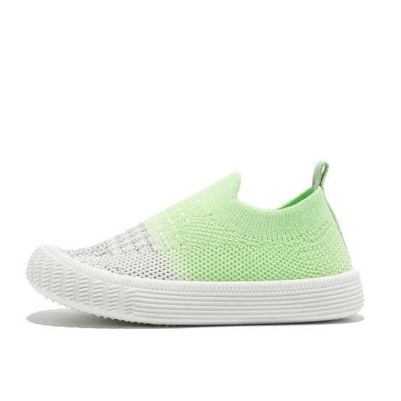 kkdom Boys Girls Sneakers Shoes Lightweight Slip-on Walking Shoes Gradient Green Size 8.5 Toddler