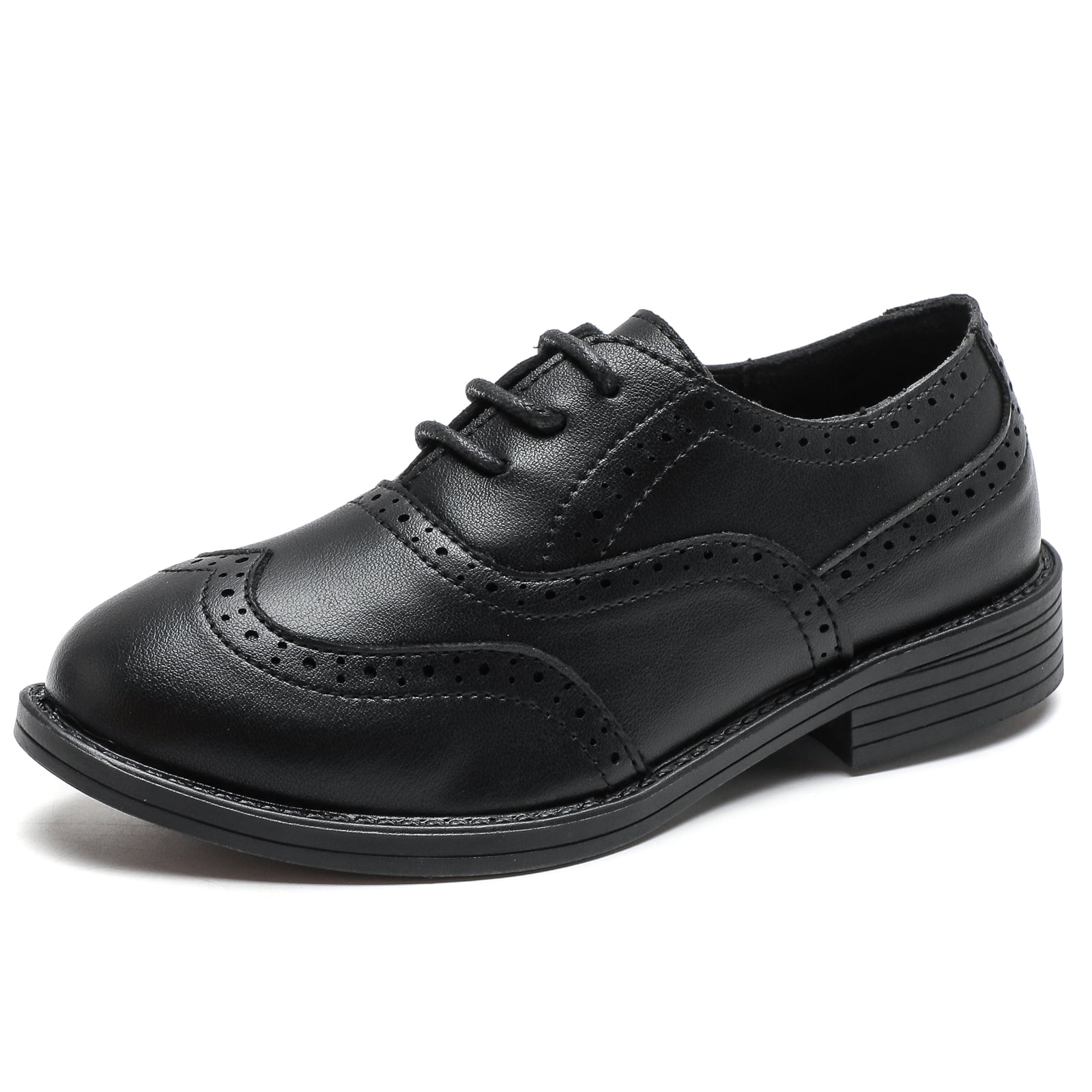 kkdom Boys Oxfords Shoes Flats School Uniform Dress Shoes Black 12