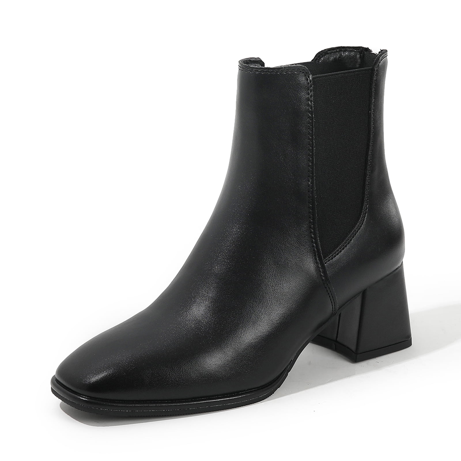 kkdom Chelsea Boots For Women Rain Boots Waterproof Lightweight Ankle Boots Winter Shoes Black Size 5.5