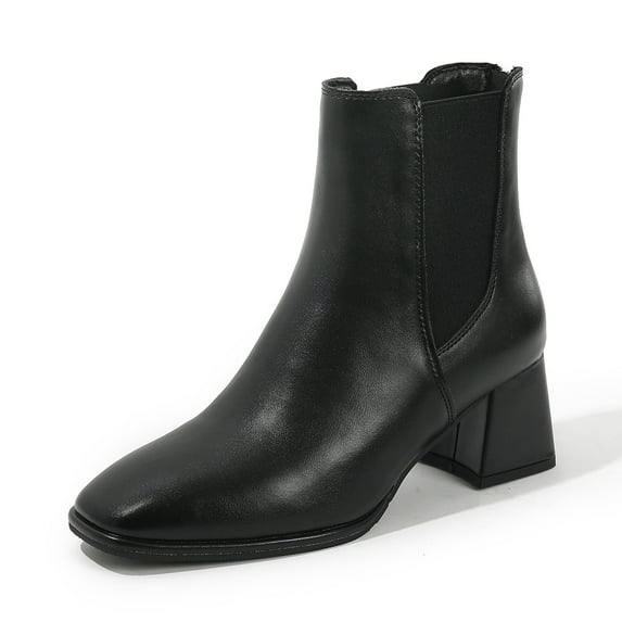 kkdom Chelsea Boots For Women Rain Boots Waterproof Lightweight Ankle Boots Winter Shoes Black Size 6
