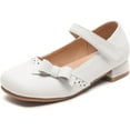 thumbnail image 1 of kkdom Girls Mary Jane Dress Shoes Ballet Flats for Girl Wedding Party School Shoes White Size 12 Little Kid, 1 of 5