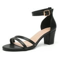 thumbnail image 1 of kkdom Heels for Women Open Toe Sandals Dress Shoes Wedding Party Ladies Bridal Black Size 6.5, 1 of 5