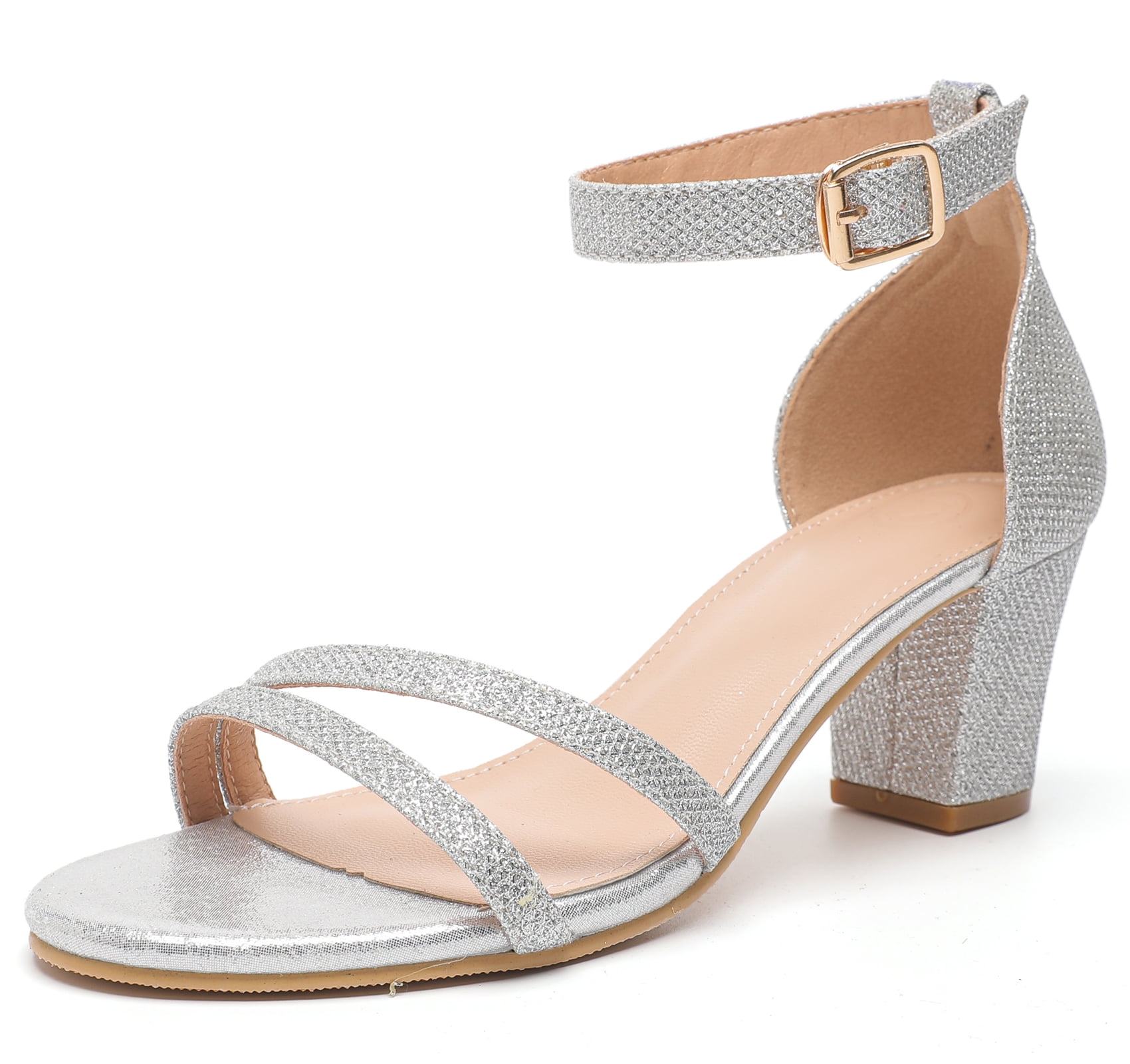 kkdom Heels for Women Open Toe Sandals Dress Shoes Wedding Party Ladies ...