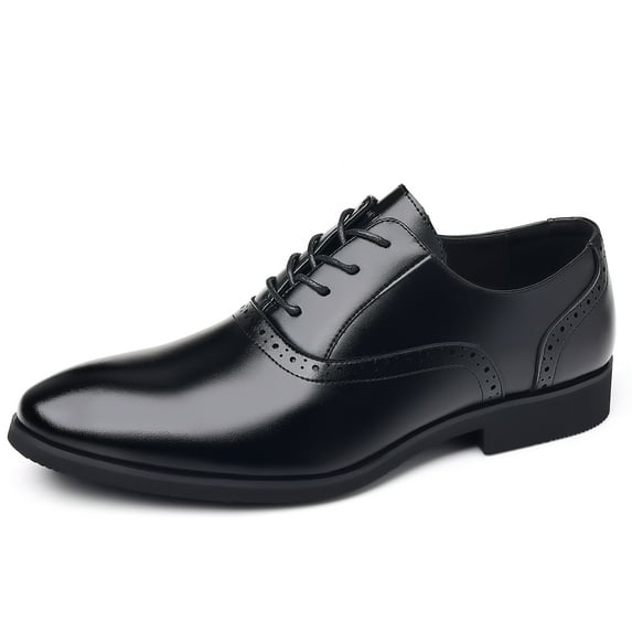 kkdom Men Dress Shoes Leather Formal Slip On Oxford Shoes Wedding Business Black Size 8