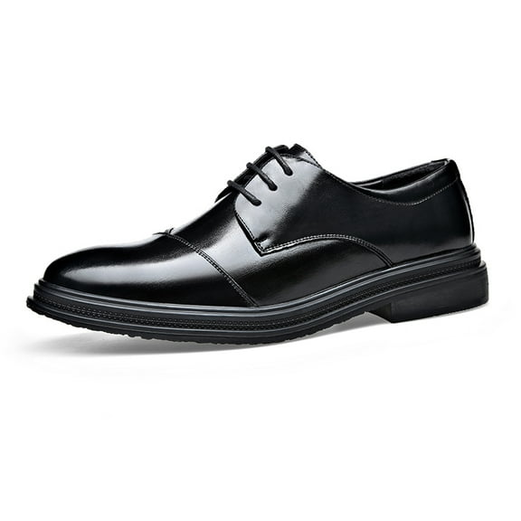 kkdom Men Dress Shoes Oxford Shoes Classic Lace up Formal Dress Oxfords Shoes Black Size 6.5