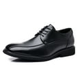 thumbnail image 1 of kkdom Men's Leather Formal Dress Oxfords Lace Up Shoes Wedding Black Size 7, 1 of 7