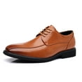 thumbnail image 1 of kkdom Men's Leather Formal Dress Oxfords Lace Up Shoes Wedding Yellow Size 10, 1 of 7