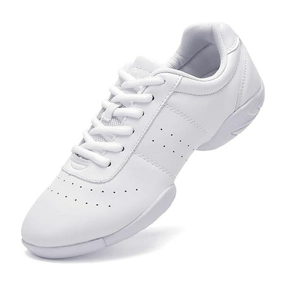 kkdom White Cheerleading Shoes Athletic Dance Sport Training Shoes Competition Tennis Sneakers Cheer Shoes Size 12 Little Kid