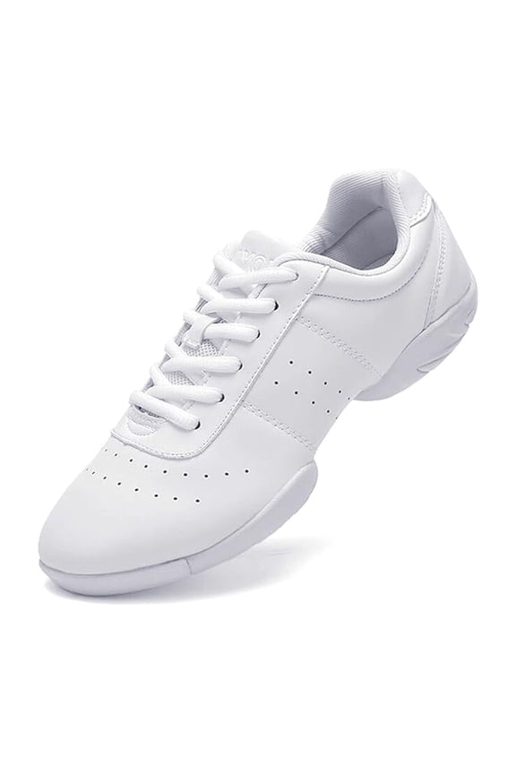 White Cheerleading Shoes Athletic Dance Sport Training Shoes Competition Tennis Sneakers Cheer Shoes Size 6