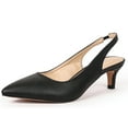 thumbnail image 1 of kkdom Women Slingback Heels Pumps Kitten Low heels Pointed Toe Black Size 8.5, 1 of 6
