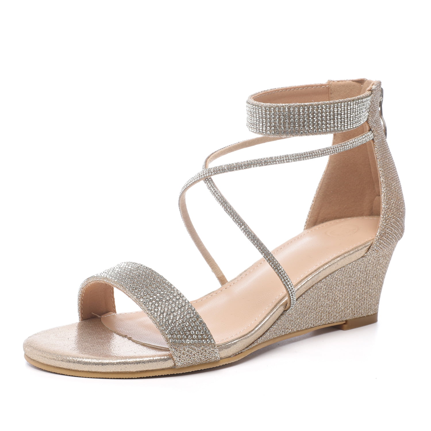 rose gold wedge shoes for wedding
