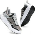 thumbnail image 1 of kkdom Women's Walking Shoes Running Breathable Mesh Comfort Lightweight Wedge Platform Sneakers Silver Size 8.5, 1 of 7