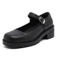 thumbnail image 1 of kkdom Womens Ballet Mary Jane Flats Comfortable Business Office Dress Shoes for Women Dressy and Work with Ankle Strap Black Size 7.5, 1 of 6
