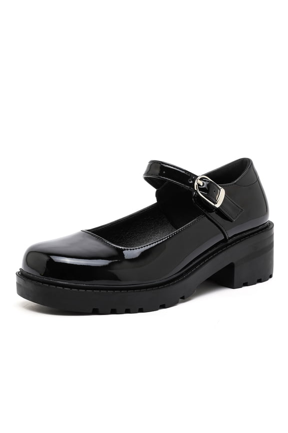 Womens Ballet Mary Jane Flats Comfortable Business Office Dress Shoes for Women Dressy and Work with Ankle Strap Black Size 8
