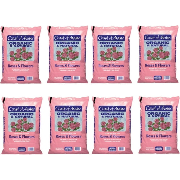 kklefc of Maine Organic & Natural Planting Soil for Roses & Flowers - Premium Garden Soil w/ Composted Manure, Sphagnum Peat Moss for Multi Use In Ground & Containers - Enhanced Drainage (20 Qt)