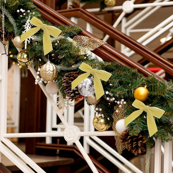 kladzum 12pcs Christmas Bows Velvet Christmas Tree Bow Decoration Wreath Bow Decoration, Mini Christmas Decorations Gift Bows