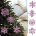 thumbnail image 1 of kladzum 12pcs Christmas Decorations 3.94" Plastic Snowflake Christmas Ornaments Indoor Christmas Tree Decoration Hollow Snowflake Pendant, 1 of 8