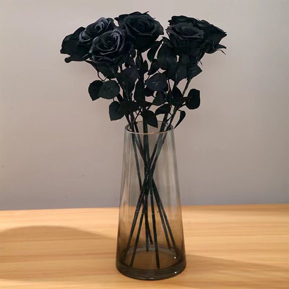 kladzum 12pcs Simulation Rose Bouquet Halloween Horror Gothic Style Dark Collection Festoon Halloween Decorations