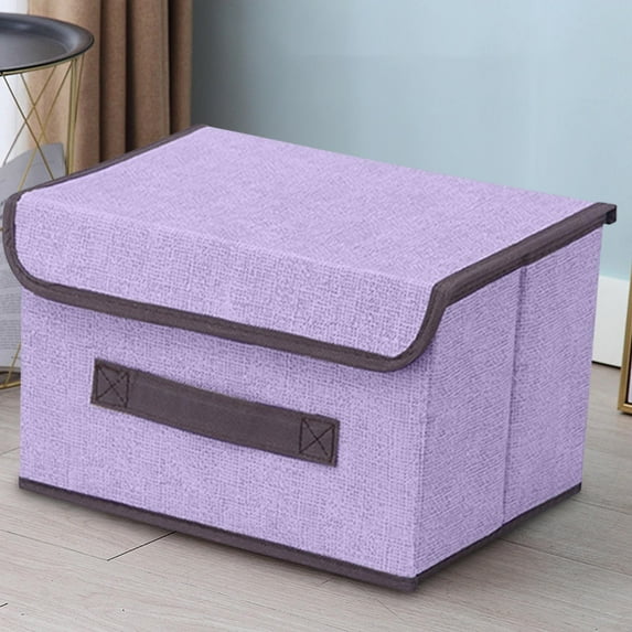 kladzum 2PC Storage Bins with Lid, Decorative Storage Box for Shelves, Container Storage Basket Organizer, Cotton and Linen Cloth Covered Storage Box Household Daily Washing Box