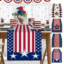 kladzum 4th of July Table Runner Fourth of July Decorations 13x72" Independence Day Table Runners Memorial Day Party Holiday Tablecloths Decor for Kitchen Home Dining Red White and Blue Decoration