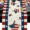 thumbnail image 1 of kladzum 4th of July Table Runner Fourth of July Decorations 13x72" Independence Day Table Runners Memorial Day Party Holiday Tablecloths Decor for Kitchen Home Dining Red White and Blue Decoration, 1 of 6
