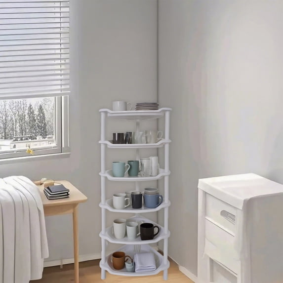kladzum 6 Tier Storage Rack Multi Layer Storage Shelves Easy Assembly Suitable for Living Room Bedroom Restroom Kitchen Dorm Organizers