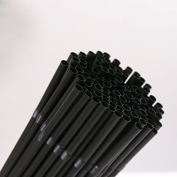 kladzum 900PC Disposable Plastic Drinking Straws Black Disposable Plastic Straws Bent DIY Straws Milk Tea Drink Straws Long Drinking Straws Wedding Party