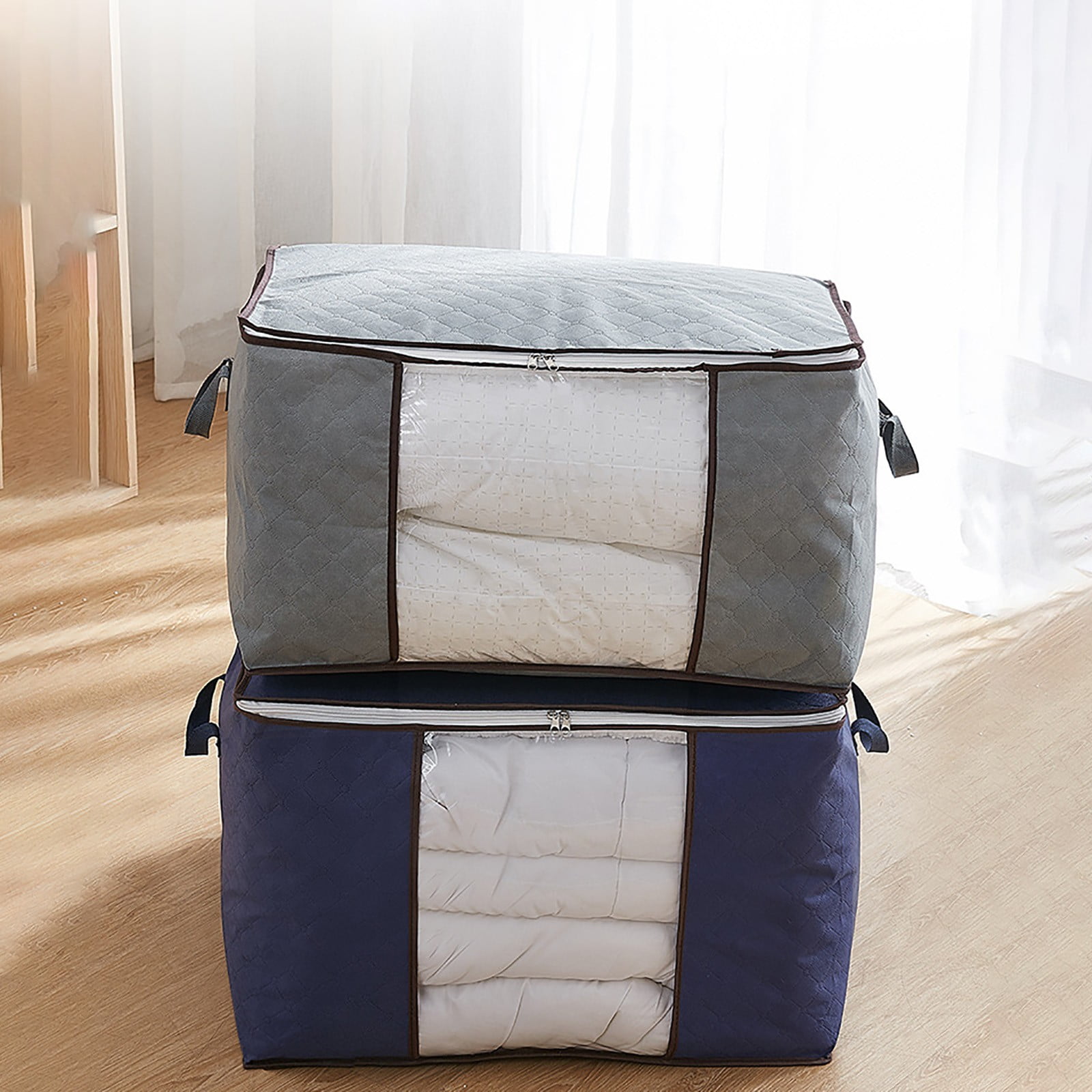 90L Large Storage Bags 6-Pack - Foldable Closet Organizers With Handles