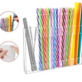 thumbnail image 1 of kladzum Acrylic Straw Holder, Cabinet Straws Organizer, Transparent Straw Stand-straw Reusable Straws Storage Container Straw Dispenser Rack for Kitchen, Counters, Cupboards, 1 of 5