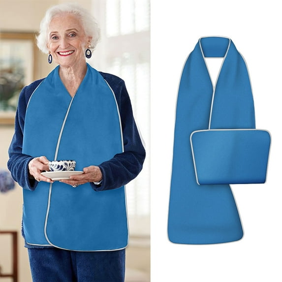 kladzum Adult Bibs for Eating, Reusable Adult Waterproof Bib for Elderly Oil and Drools Resistanting Dining Scarf, Clothing Protector for Elderly Women Men, Adjustable Bib Clothing Protectors