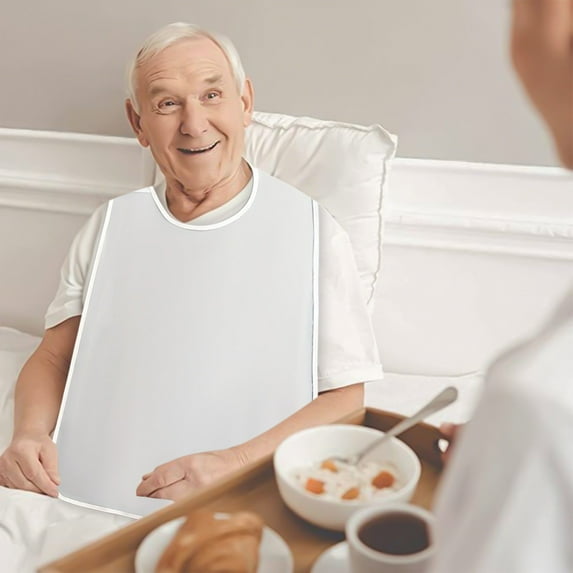 kladzum Adult Bibs for Eating, Reusable Clothing Protector, Waterproof and Washable Bids for Elderly Seniors and Disabled Adjustable Bib Clothing Protectors