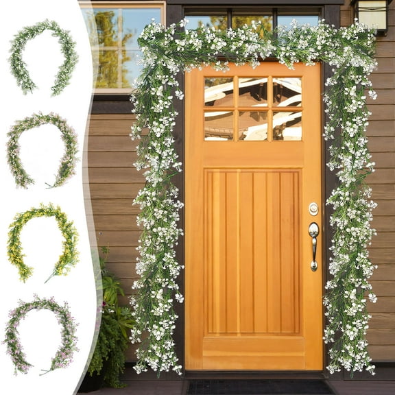 kladzum Artificial Flowers Fake Hanging Plants Simulation Rattan Flower Vines Decorative Vines Living Room Ceiling Plastic Twisted Eucalyptuss Rattan for Home Garden Wedding Party Decor